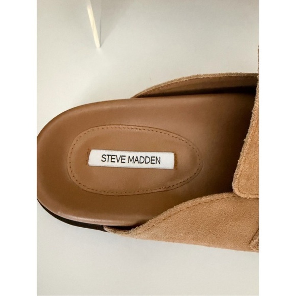 Steve Madden TOBIN Tan Suede Slip-On Mule with Gold Accent Size 7.5 - Picture 5 of 7